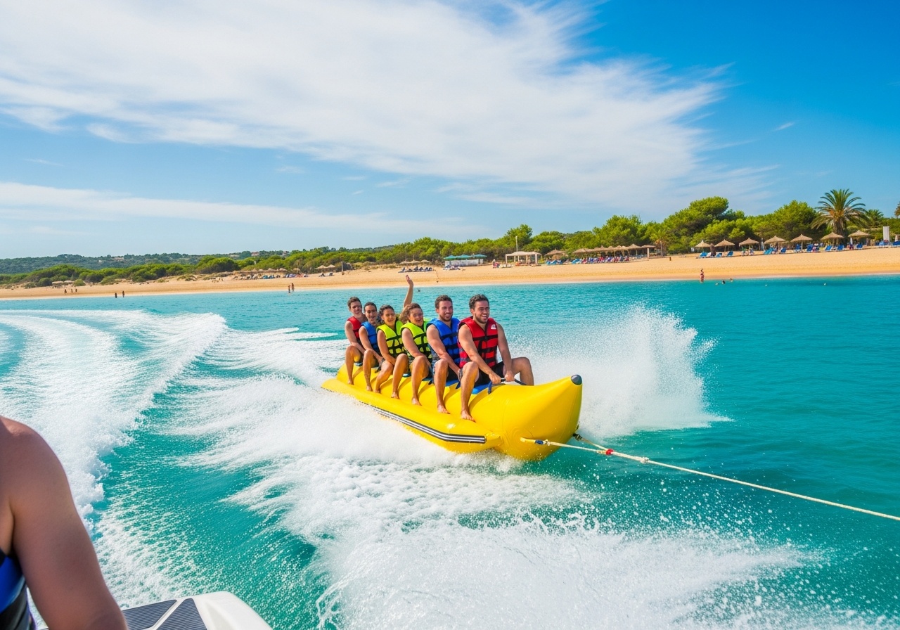 Banana boat fun on the water