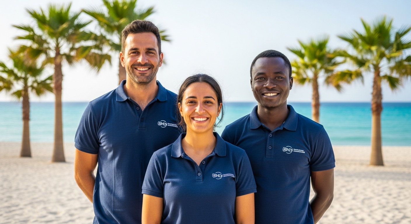 Palimera team on the beach